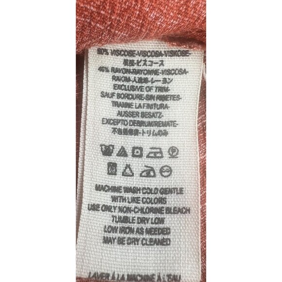 Free People Womens Wildest Moment Lace Up Tunic Persimmon Long Sleeve Boho Small - Picture 4 of 12